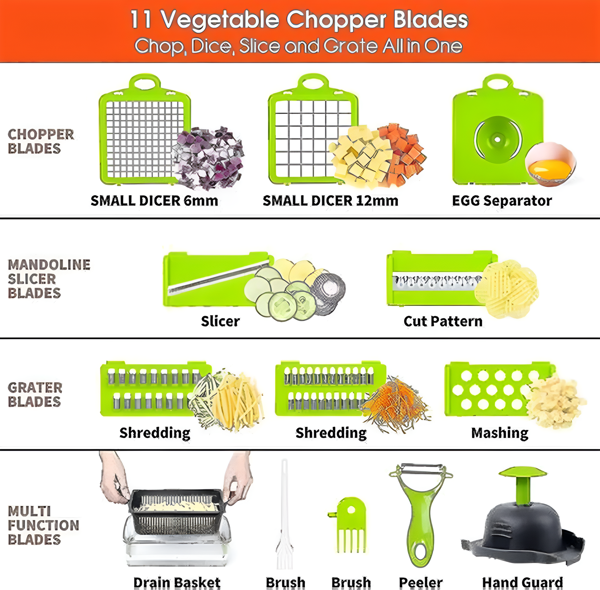 Multi-Function 16-in-1 Cutter – Slice, Dice, Grate & More