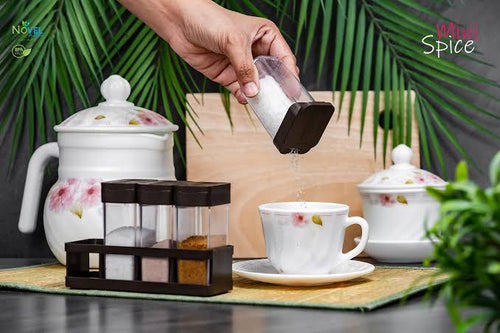 4-in-1 Mini Spice Wall Mounted Jar Set – Stylish Countertop Organizer