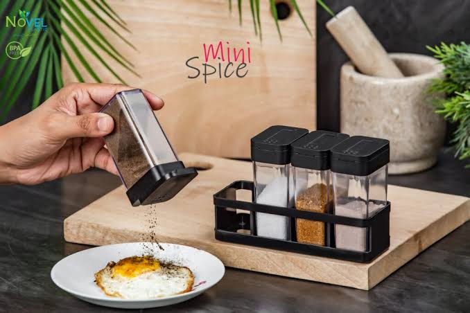 4-in-1 Mini Spice Wall Mounted Jar Set – Stylish Countertop Organizer