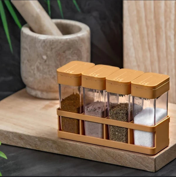4-in-1 Mini Spice Wall Mounted Jar Set – Stylish Countertop Organizer