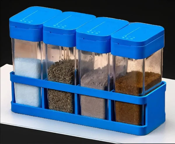 4-in-1 Mini Spice Wall Mounted Jar Set – Stylish Countertop Organizer