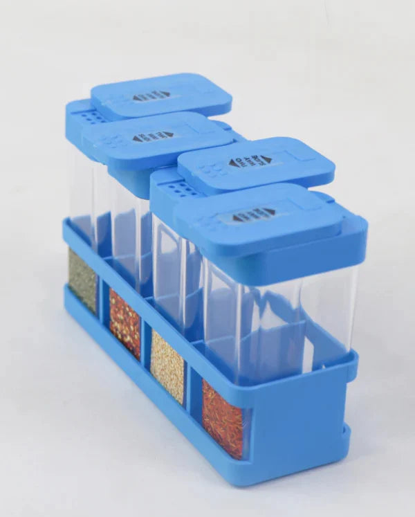 4-in-1 Mini Spice Wall Mounted Jar Set – Stylish Countertop Organizer